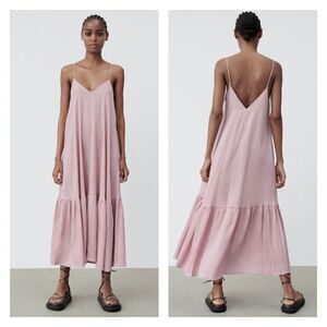 NWT ZARA Textured Midi Dress S